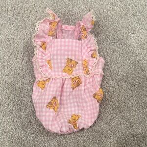 XS dog clothing - gingham teddy bear